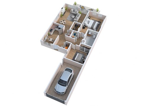 Floor plan for 2 beds, 1 bath, 925 sqft